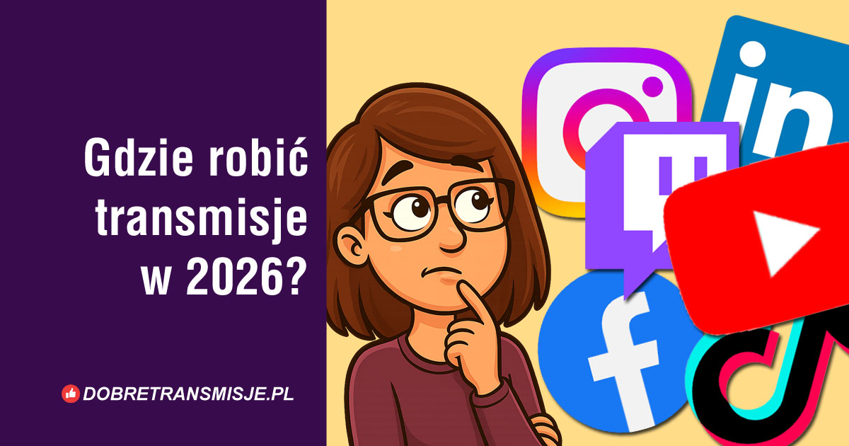 Kobieta zastanawia się patrząc na logo serwisów do nadawania transmisji