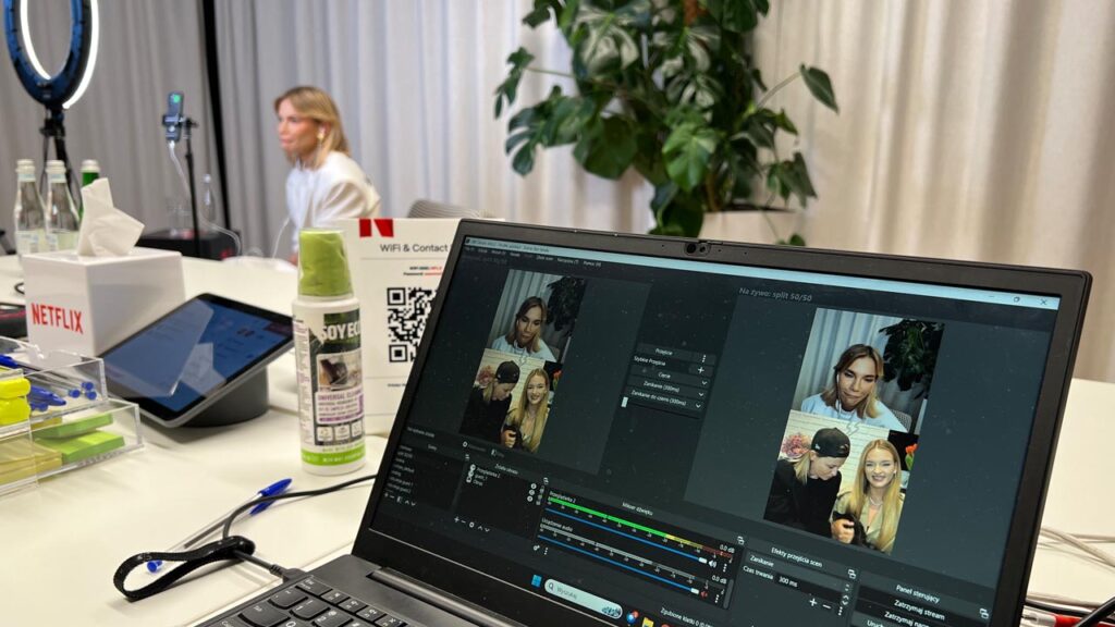 Realizacja transmisji - Maja Bohosiewicz, komputer do transmisji