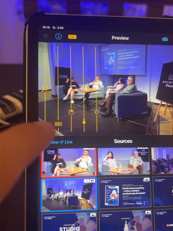 Realizacja transmisji z Premiery Pisma